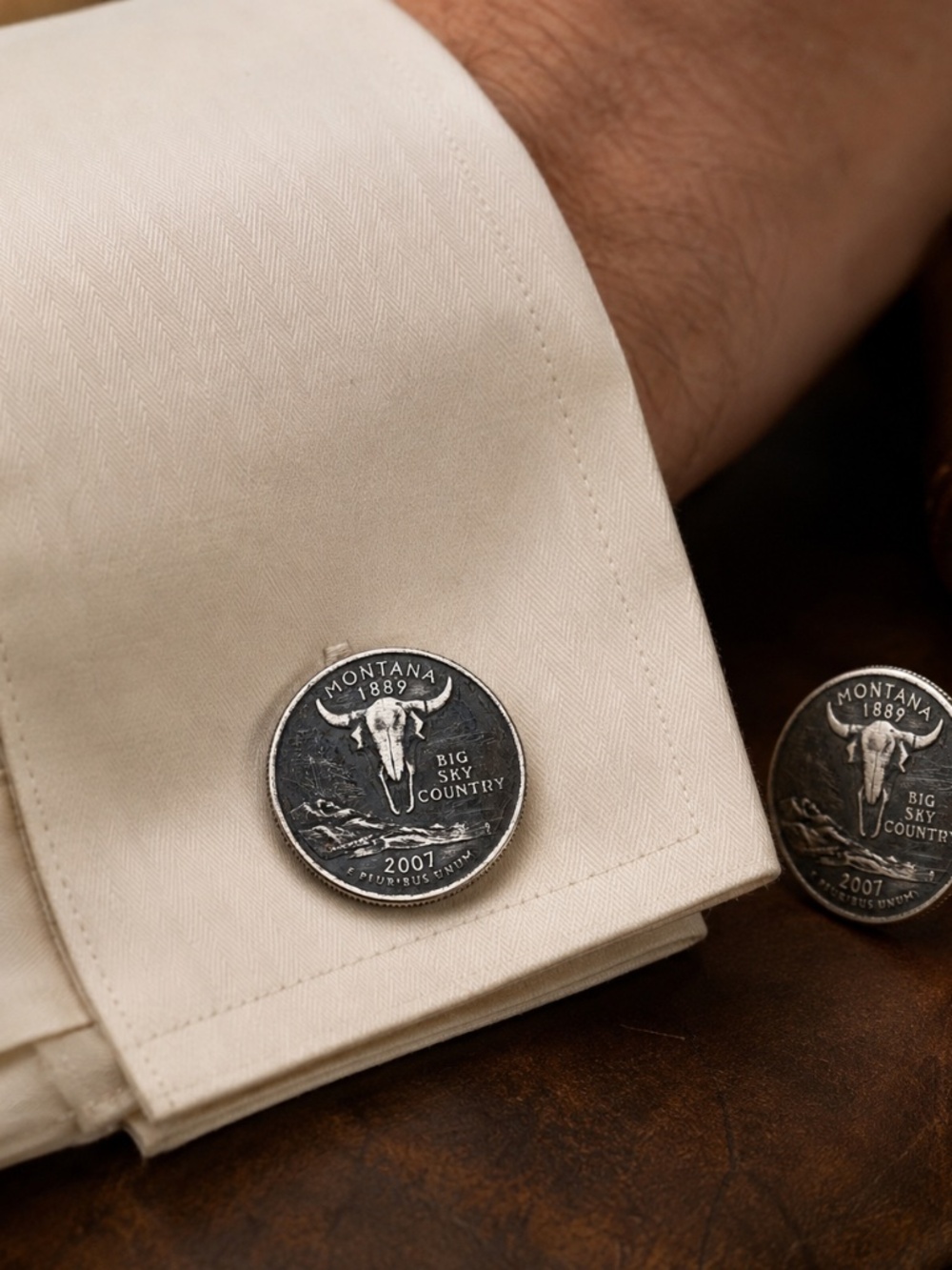 Montana Big Sky Quarter Coin Cufflinks 2007